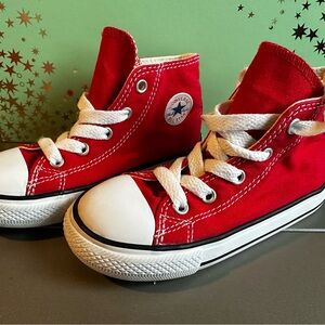 Converse Red High Top Sneakers with White Accents